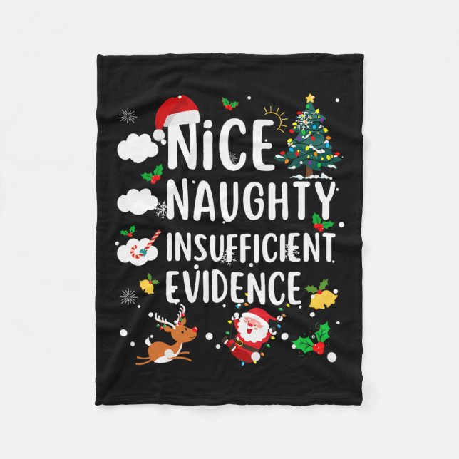 Couverture Polaire Nice Naughty Insuffisant Preuves Noël Famille (Devant)