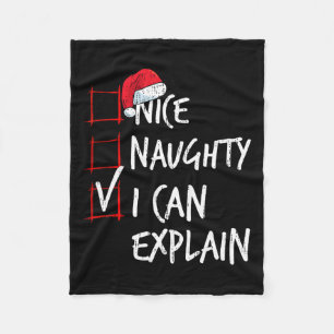 Couverture Polaire Nice Naughty Je Peux Expliquer Liste de Noël Père