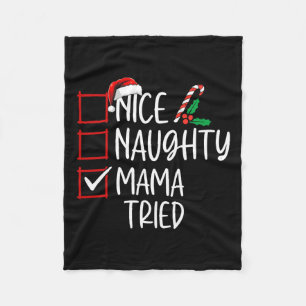 Couverture Polaire Nice Naughty Mama Essaie Liste de Noël Père Noël