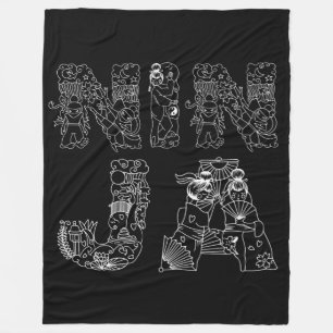 Couverture Polaire Ninja Étonnant Texte Blanc En Noir