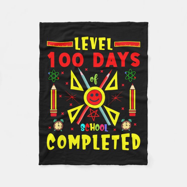 Couverture Polaire Niveau 100 Jours D'École Terminé 100E Jour Gamin (Devant)