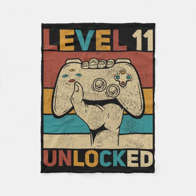 Couverture Polaire Niveau 11 Déverrouillé 11 ans tenue Anniversaire g (Devant)
