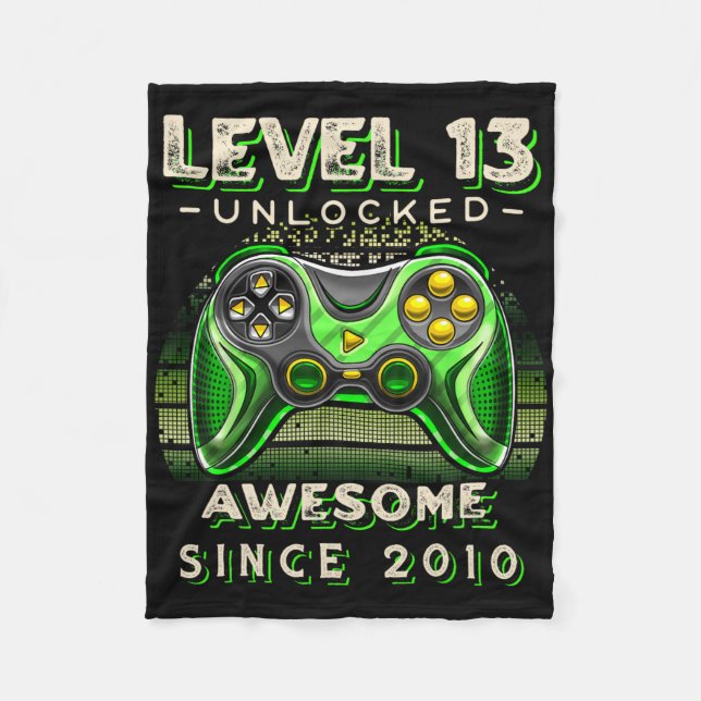 Couverture Polaire Niveau 13 Jeu vidéo déverrouillé 13e anniversaire  (Devant)
