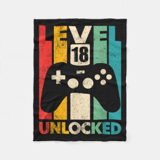 Couverture Polaire Niveau 18 débloqué jeu vidéo rétro anniversaire 18