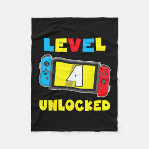 Couverture Polaire Niveau 4 Débloqué Chemise 4ème Anniversaire Jeu Vi