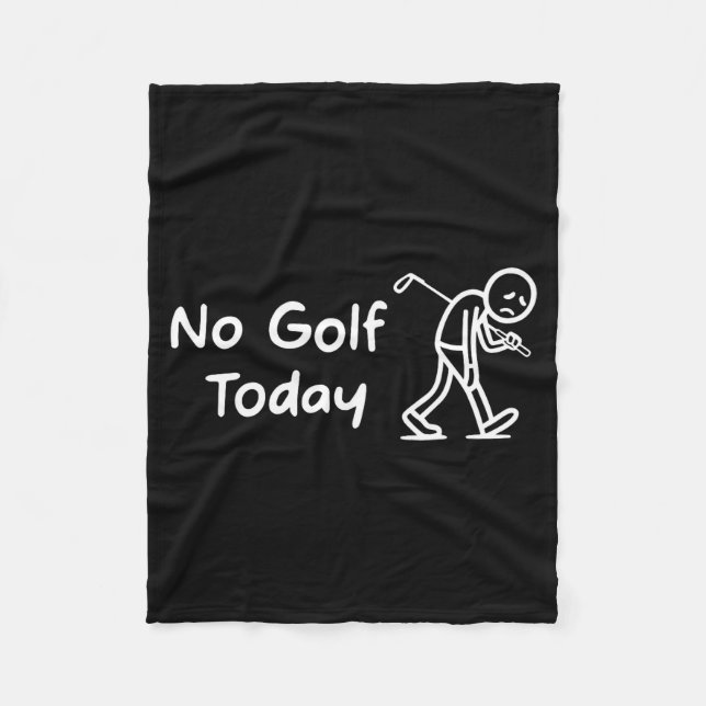 Couverture Polaire No Golf Today Funny Sad Graphic Stickman Golfer Fi (Devant)