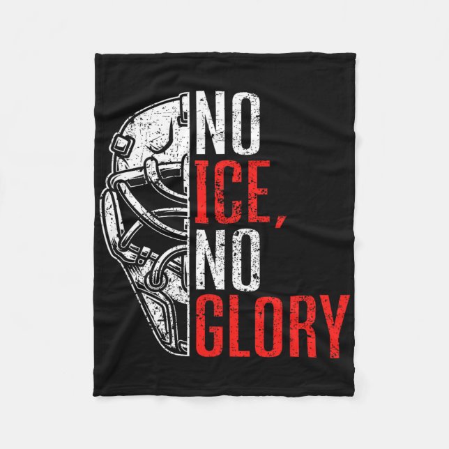 Couverture Polaire No Ice No Glory Funny Ice Hockey  (Devant)