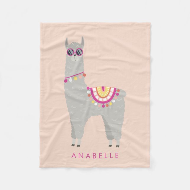 Couverture Polaire No Prob - Llama - Enfants personnalisés (Devant)