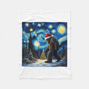 Couverture Polaire Noël Bigfoot Santa Hat Van Gogh Starry Nuit