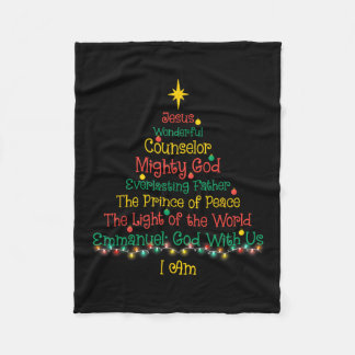 Couverture Polaire Noël chrétien Jésus Bible Noms Noël Arbre Sh