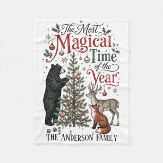 Couverture Polaire Noël créature de la forêt personnalisé