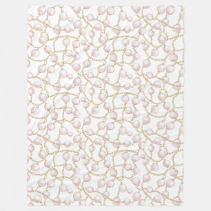 Couverture Polaire Noël de perles de verre rose or