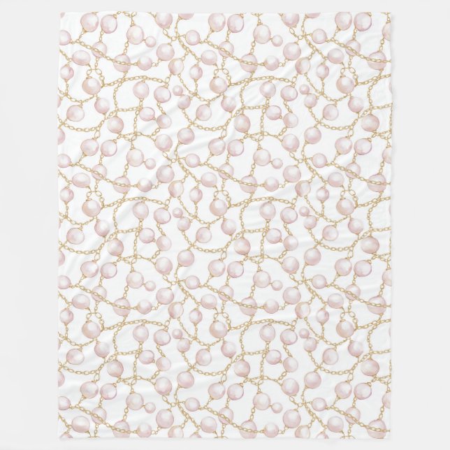 Couverture Polaire Noël de perles de verre rose or (Devant)