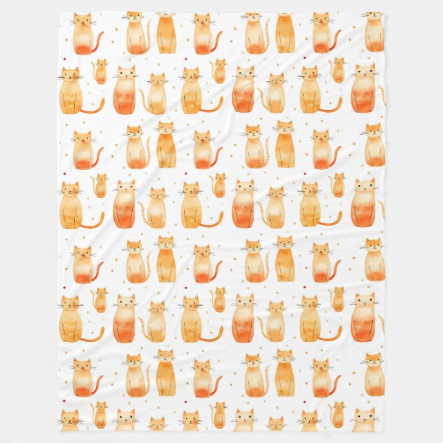 Couverture Polaire Noël des chiens et chats orange (Devant)