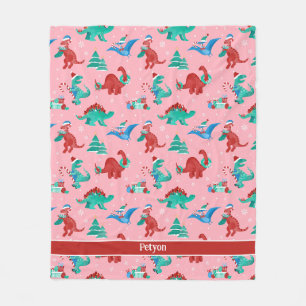 Couverture Polaire Noël Dinosaure Enfants Amusant Vacances Personnali