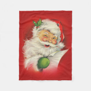 Couverture Polaire Noël du Père Noël vintage
