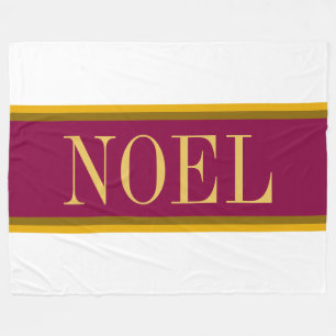 Couverture Polaire NOEL Elegant Festif Bourgogne Rouge Blanc Stripes