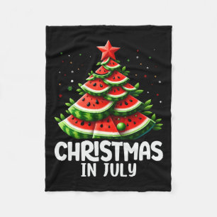 Couverture Polaire Noël En Juillet Pastèque Xmas Arbre Hommes Femmes