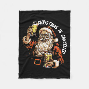 Couverture Polaire Noël Est Annulé Funny Père Noël Boire Ours X