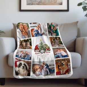 Couverture Polaire Noël Gnome Sweet Gnome Family Photo Collage