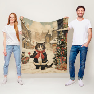 Couverture Polaire Noël Kitty Snowy