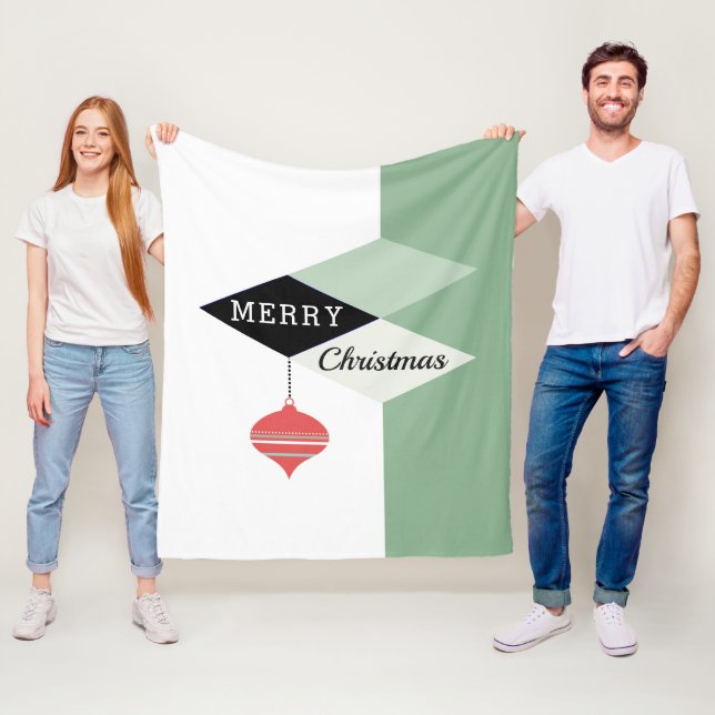 Couverture Polaire Noël moderne rétro chic du milieu du siècle (En situation)