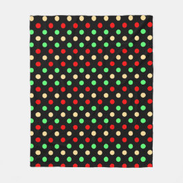 Couverture Polaire Noël - Motif à pois sur fond noir