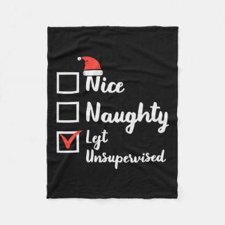 Couverture Polaire Noël Nice Naughty Laissé Sans Surveillance Xmas Bo