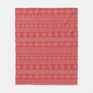 Couverture Polaire Noël rouge laide pull xmas tricot snowflake