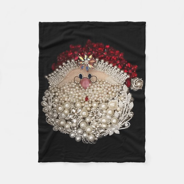 Couverture Polaire Noël Santa Claus Bijoux Art (Devant)