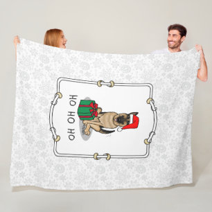 Couverture Polaire Noël Santa Hat Allemand Berger Chien mignonne