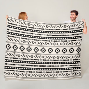 Couverture Polaire Noir aztèque sur motifs mixtes (H) Motif