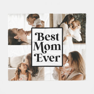 Couverture Polaire Noir Blanc Meilleure Maman Jamais Photo personnali