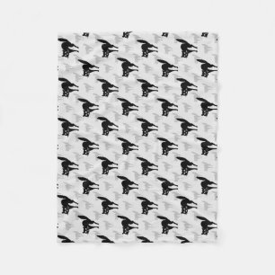Couverture Polaire Noir Chat Shadow Silhouette Motif Design