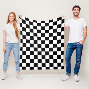 Couverture Polaire Noir et blanc Checkered