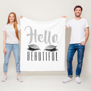 Couverture Polaire Noir et blanc de maquillage de cils beau bonjour