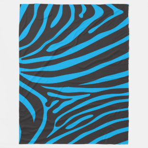 Couverture Polaire Noir et copie de zèbre de turquoise