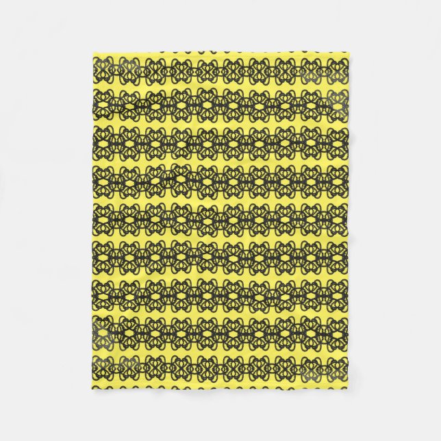 Couverture Polaire Noir et jaune (Devant)