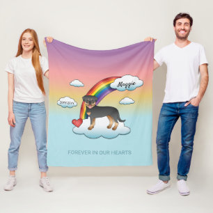 Couverture Polaire Noir Et Tan Rottweiler Chien Rainbow Memorial