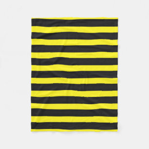 Couverture Polaire Noir, jaune Abeille-Comme le motif de rayures