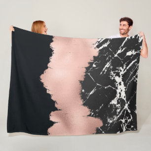 Couverture Polaire noir marbl rg traits de peinture