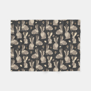 Couverture Polaire Noir mythique drôle d'impression de lapin de for