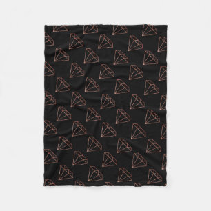 Couverture Polaire noir rose de diamant d'or de faux clair moderne