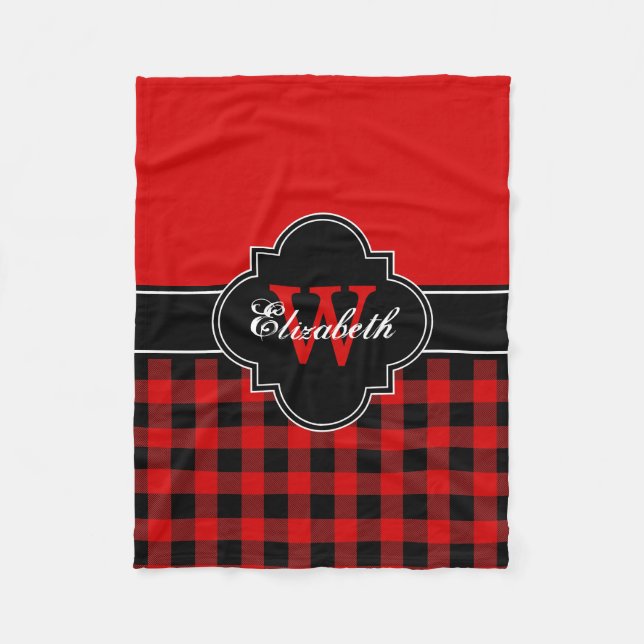 Couverture Polaire Noir rouge bison plaqué bûcheron CB 1IQIRN (Devant)