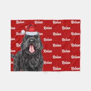 Couverture Polaire Noir Russe Terrier Chien Nom Noël