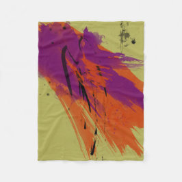 Couverture Polaire Noir vert pourpre orange d'aquarelles d'art