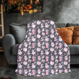 Couverture Polaire Nom Blanche rose mignonne Halloween
