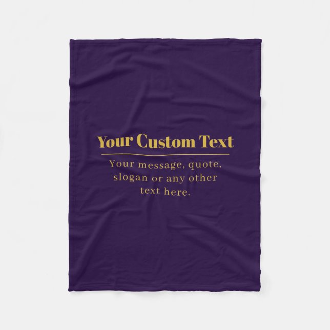 Couverture Polaire Nom commercial ou salutation Dark Purple & Gold (Devant)