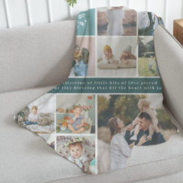 Couverture Polaire Nom de famille Monogramme | 15 Collage photo