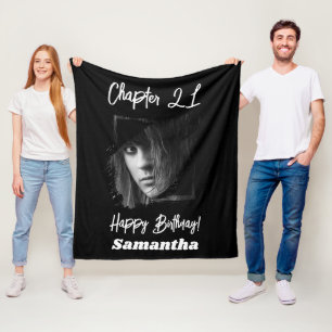 Couverture Polaire Nom de la photo 21e anniversaire Chapitre 21 noir